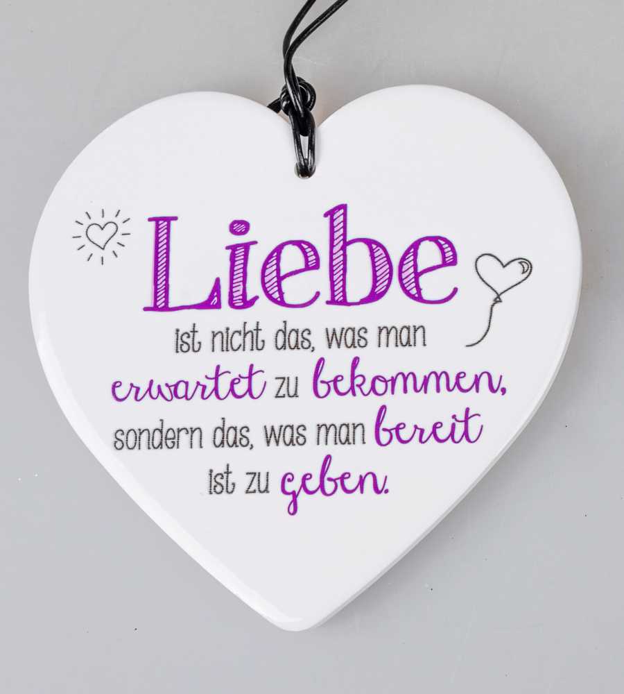 Tea 4 You. Herz mit Spruch Das Liebe ist nicht das was man erwartet zu